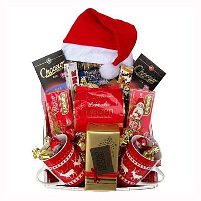 Santa Christmas Tea Basket