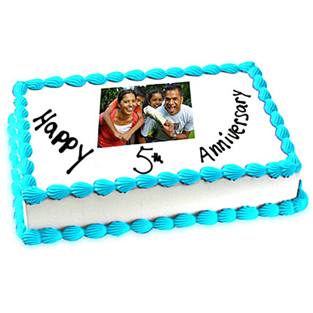 5th Anniversary Photo Cake 2kg by FNP