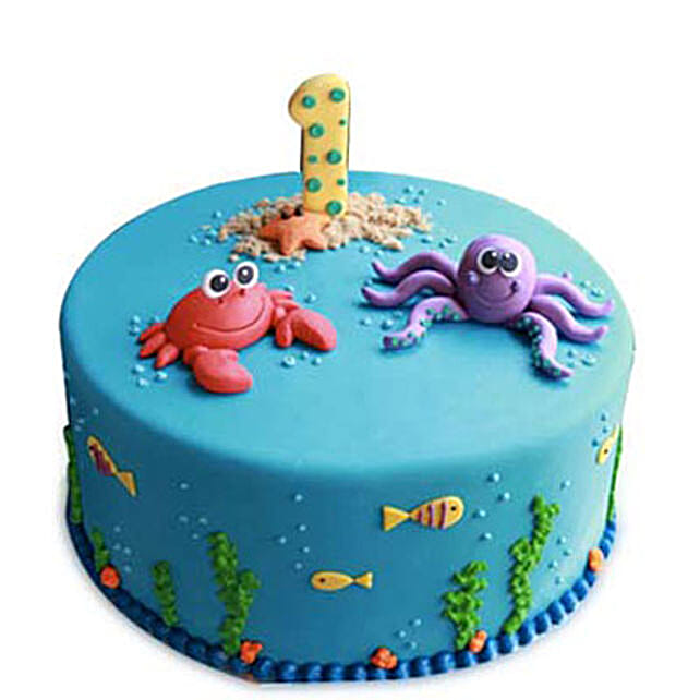 Baby Sea Animals Cake 4kg Eggless Vanilla
