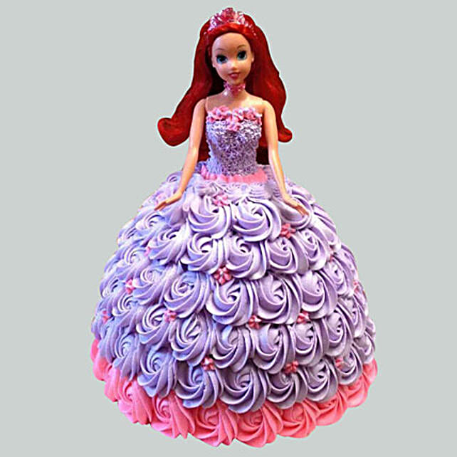 Barbie in Floral Roses Cake Chocolate 3kg Eggless