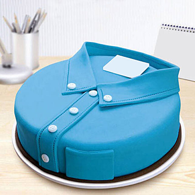 Blue Shirt Fondant Cake 2kg Vanilla