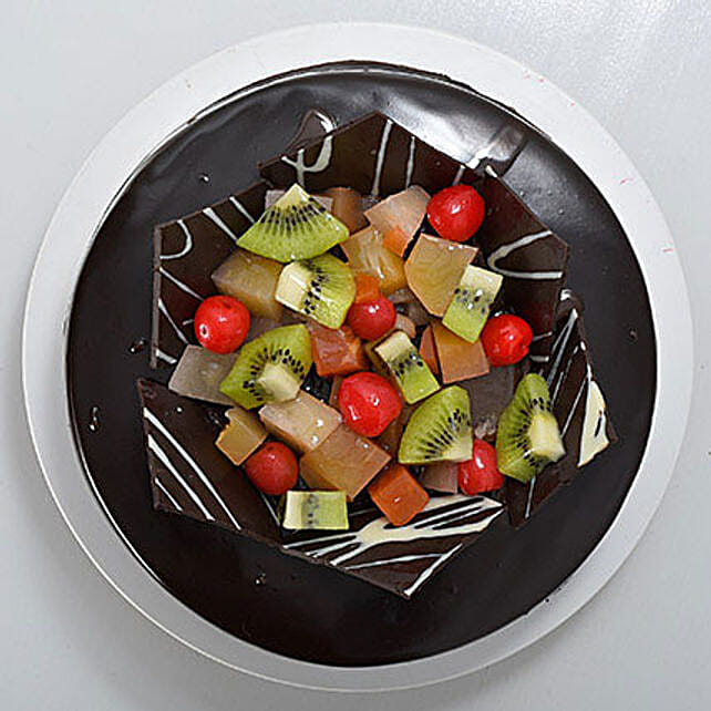 Chocolate Fruit Gateau 2kg Eggless