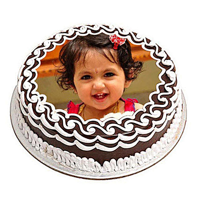 Chocolate Photo Cake 1kg Eggless