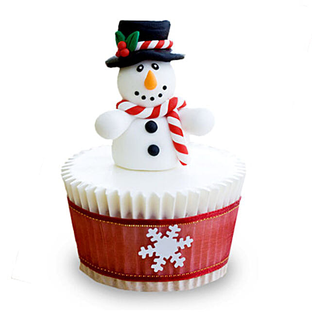 Christmas Snowman Cupcakes 24 Eggless