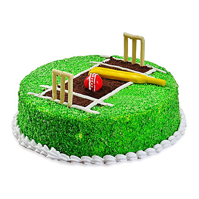 Cricket Pitch Cake 1kg Eggless Vanilla