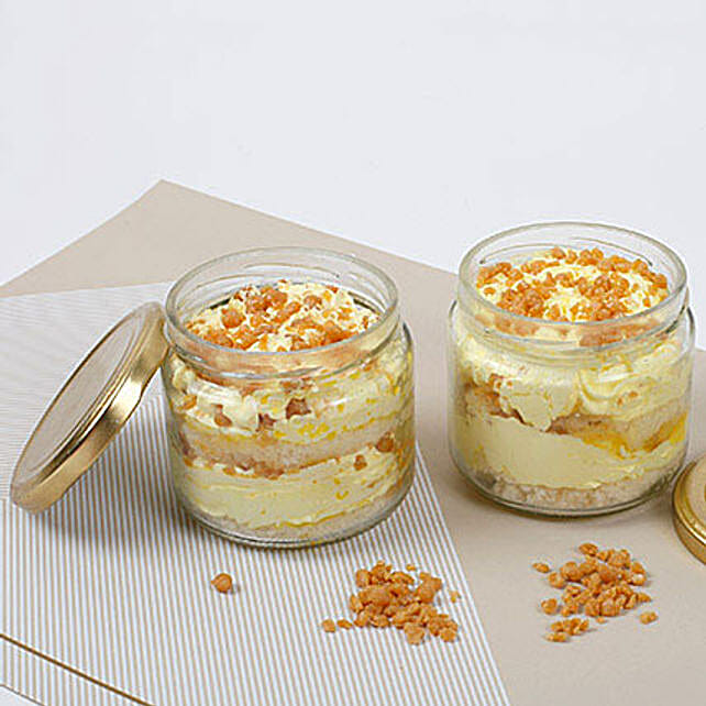 Crunchy Butterscotch Jar Cake Eggless Set of 6