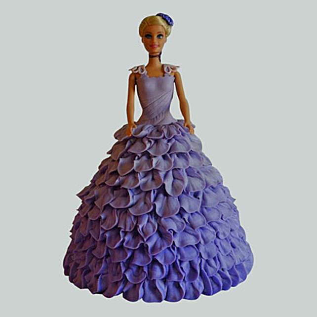 Dazzling Blue Barbie Cake Pineapple 3kg Eggless