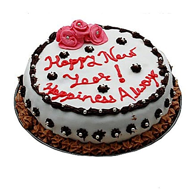 Decorative New Year Cake 1kg Eggless