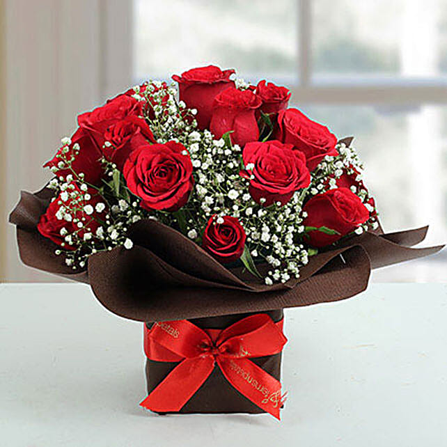 Exotic Red Roses Arrangement Gift Unique Rose Bouquets Ferns N Exotic Red Roses Arrangement