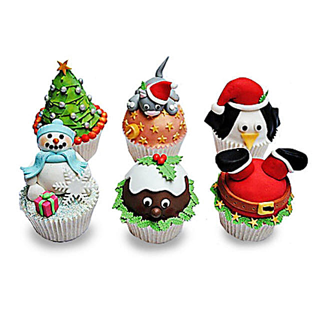 Funny Christmas Cupcakess 6 Eggless