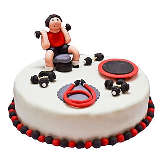 Gym Fondant Cake 2kg Vanilla