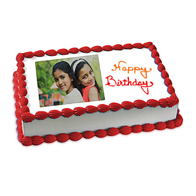 Happy Birthday Photo Cake Eggless 1kg by FNP