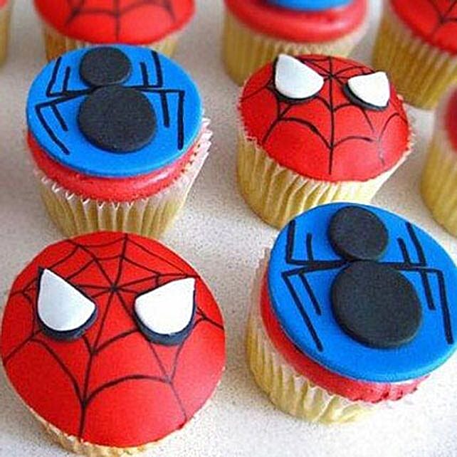 Meet the Spiderman Cupcakes 24 Eggless