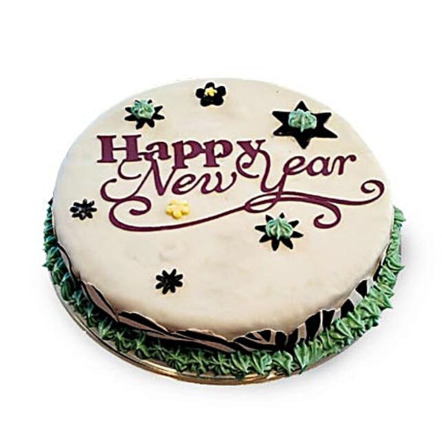 New Year Fondant Cake 2kg Eggless