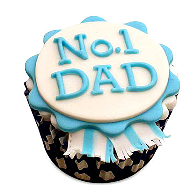 No.1 Dad Designer Cupcake 24 Eggless