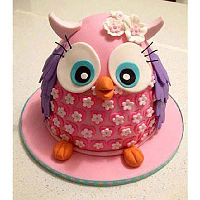Pinki The Owl Cake 3kg Chocolate Eggless