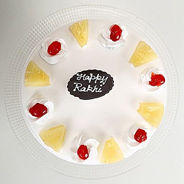 Rakhi and Pineapple Cake 1kg eggless