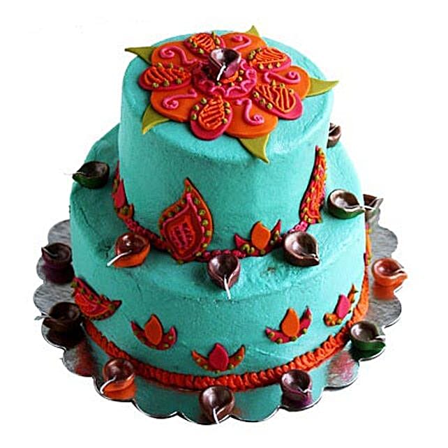 Rangoli Diya Cake 4kg Eggless