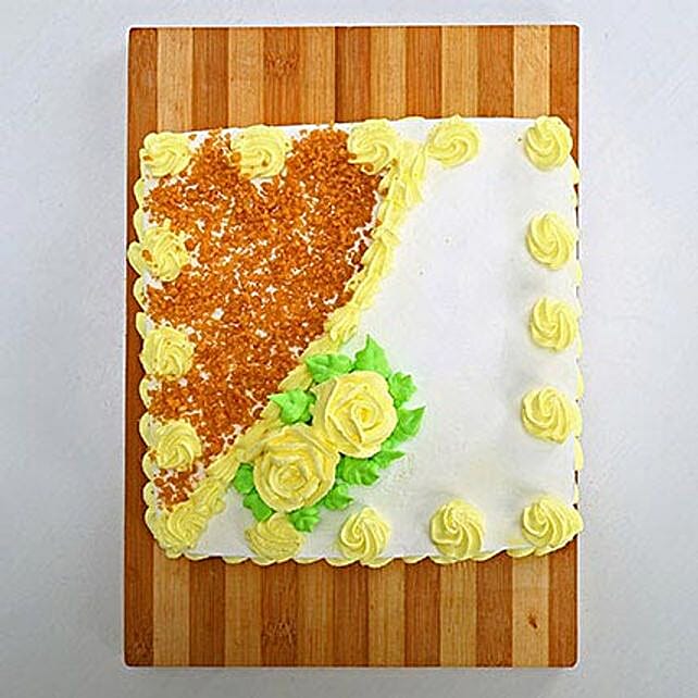 Rectangular Butterscotch Treat 1kg Eggless
