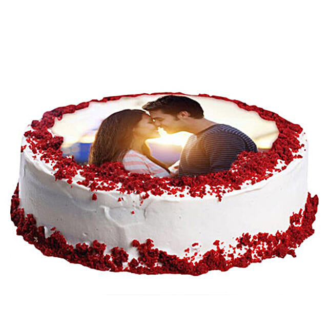 Red Velvet Photo Cake 2kg Eggless