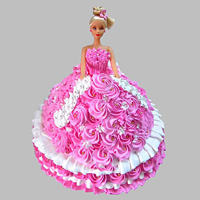 Rosy Barbie Cake Truffle 3kg Eggless