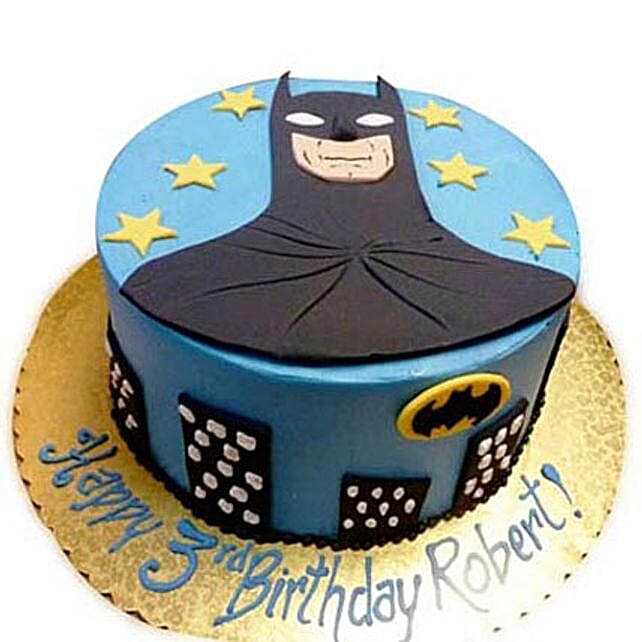 Shiny Batman With Stars 2Kg Eggless Chocolate