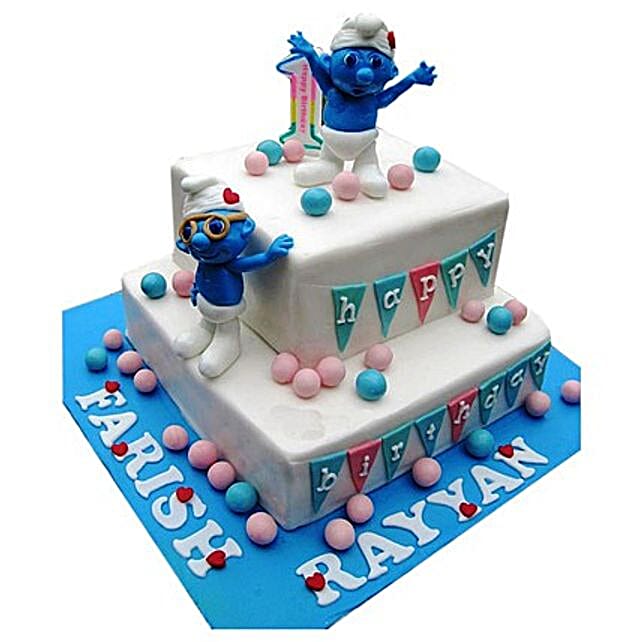 Smurfs Birthday Cake 3kg Eggless