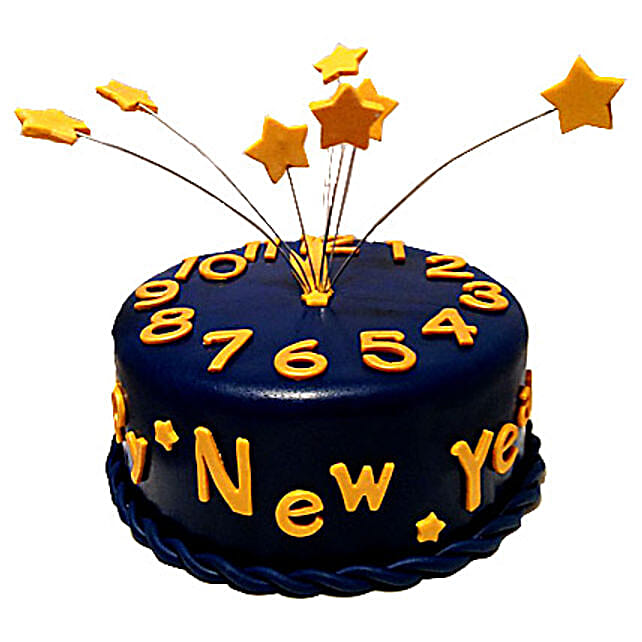 Starry New Year Cake 3kg Eggless