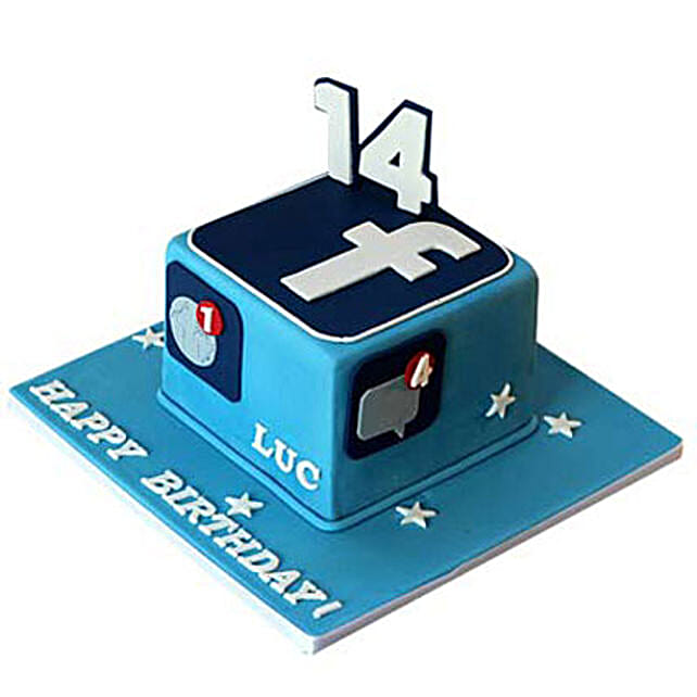 Tasty Facebook Cake 4Kg Eggless Chocolate