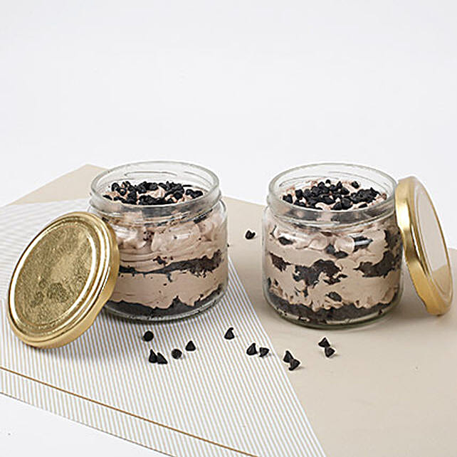 Vivacious Chocolate Jar Cake Eggless Set of 2