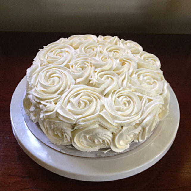 White Rose Cake 1kg Chocolate Eggless