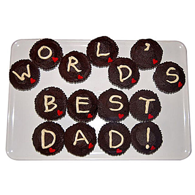 Worlds Best Dad Cupcakes 15 Eggless